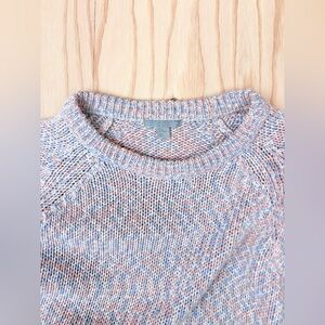cos cotton knit sweater - light pink and blue - M - EUC